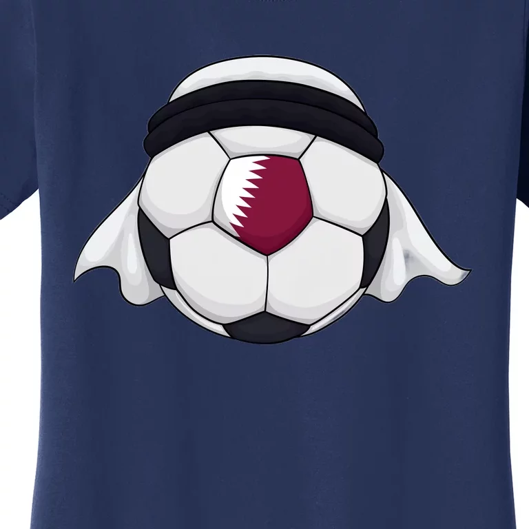 Qatar Soccer Ball Wearing Keffiyeh Women's T-Shirt