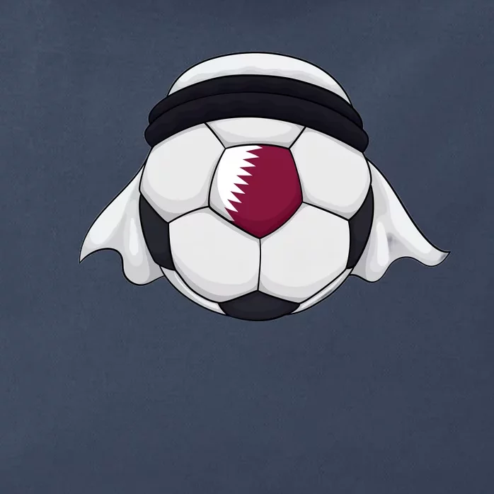 Qatar Soccer Ball Wearing Keffiyeh Zip Tote Bag