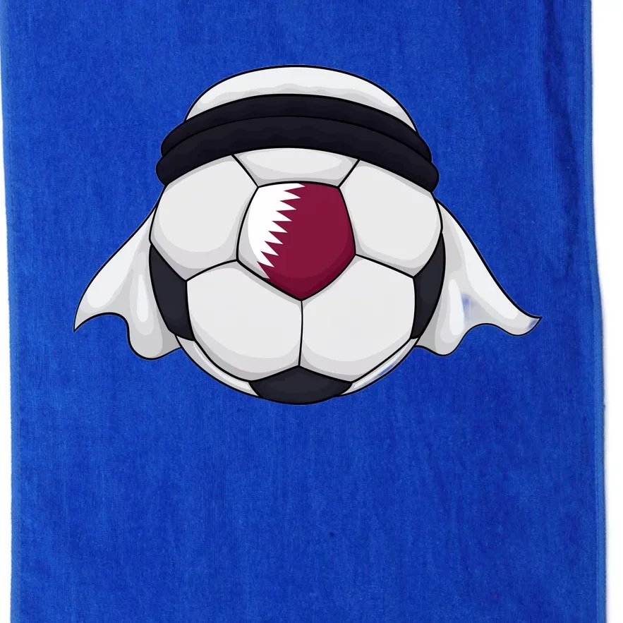 Qatar Soccer Ball Wearing Keffiyeh Platinum Collection Golf Towel