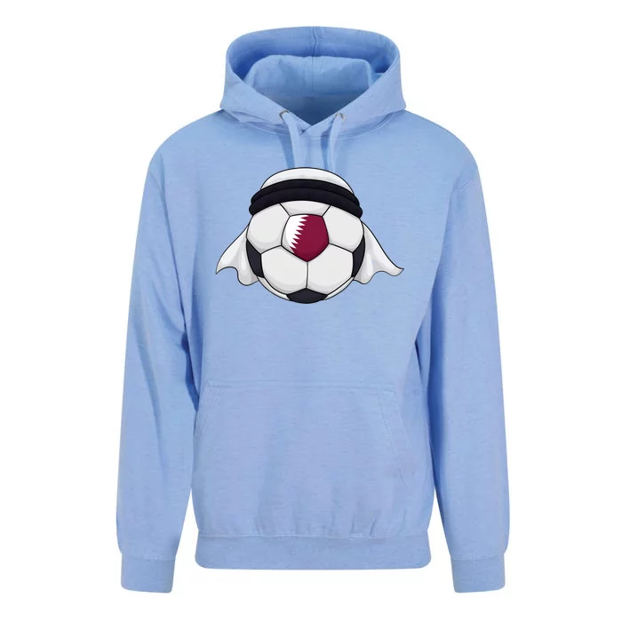 Qatar Soccer Ball Wearing Keffiyeh Unisex Surf Hoodie