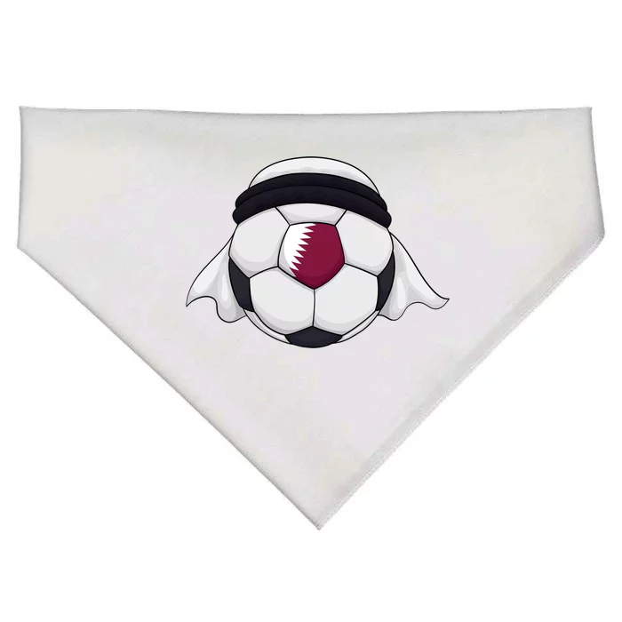 Qatar Soccer Ball Wearing Keffiyeh USA-Made Doggie Bandana