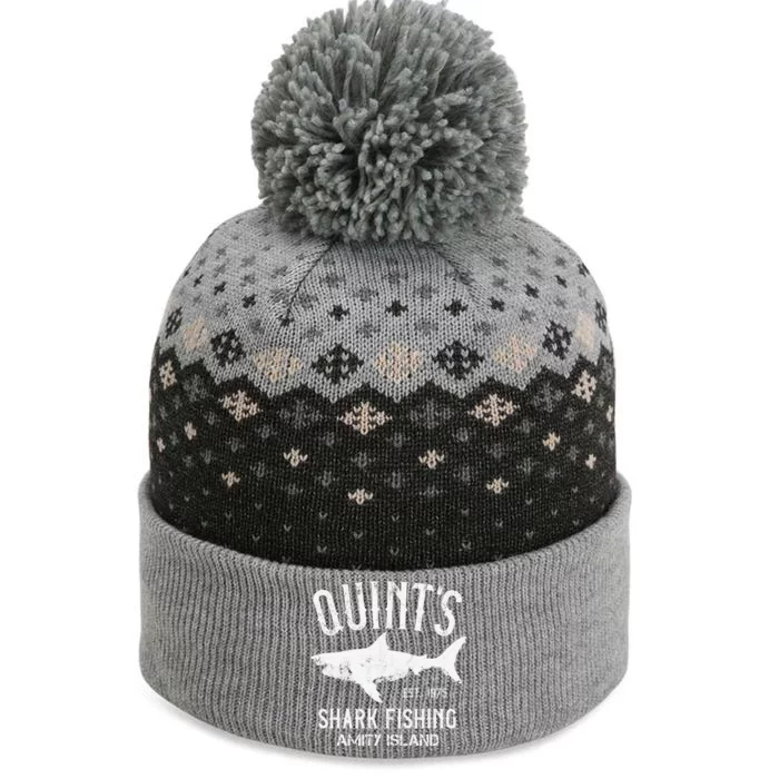 Quints Shark Fishing Charters Amity Island 1975 The Baniff Cuffed Pom Beanie