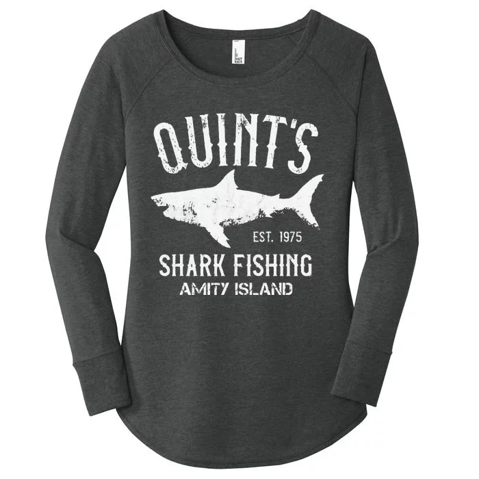 Quints Shark Fishing Charters Amity Island 1975 Women's Perfect Tri Tunic Long Sleeve Shirt