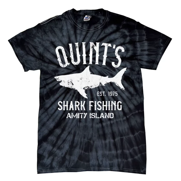 Quints Shark Fishing Charters Amity Island 1975 Tie-Dye T-Shirt