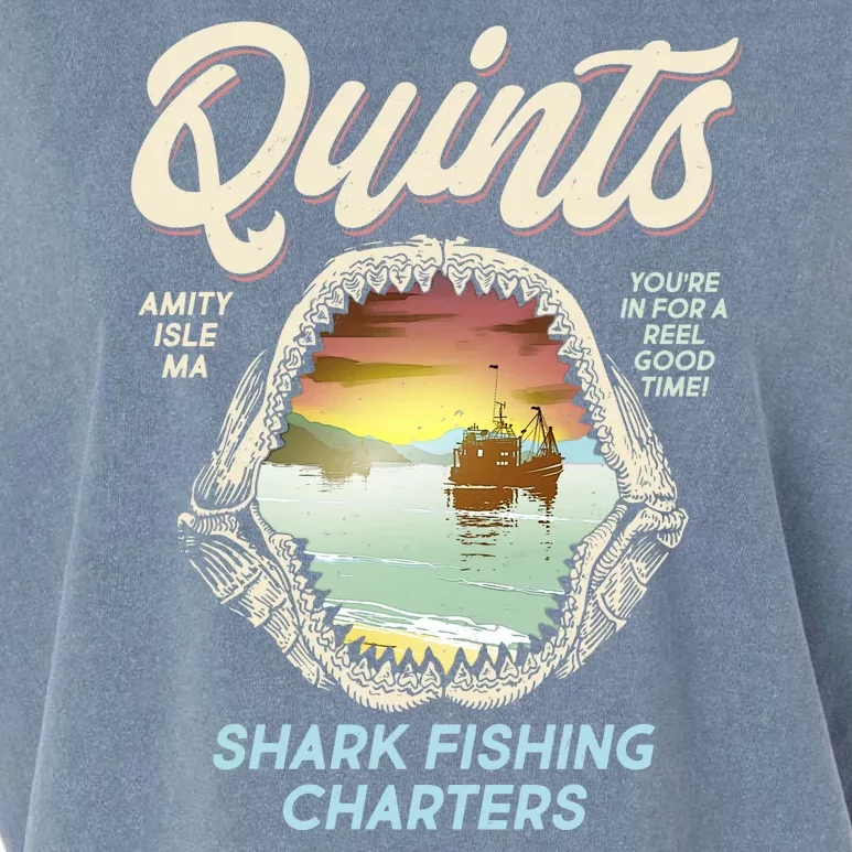 Quints Shark Fishing Charters Garment-Dyed Women's Muscle Tee