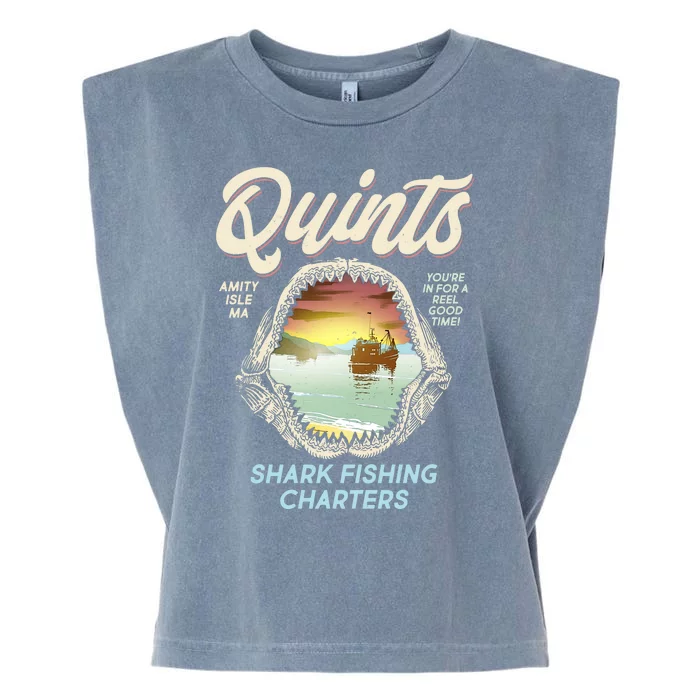 Quints Shark Fishing Charters Garment-Dyed Women's Muscle Tee