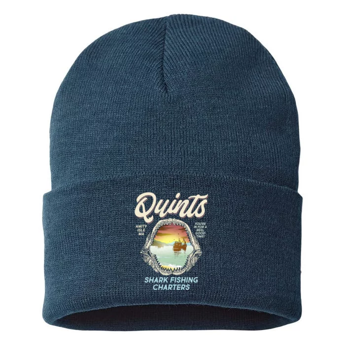 Quints Shark Fishing Charters Sustainable Knit Beanie