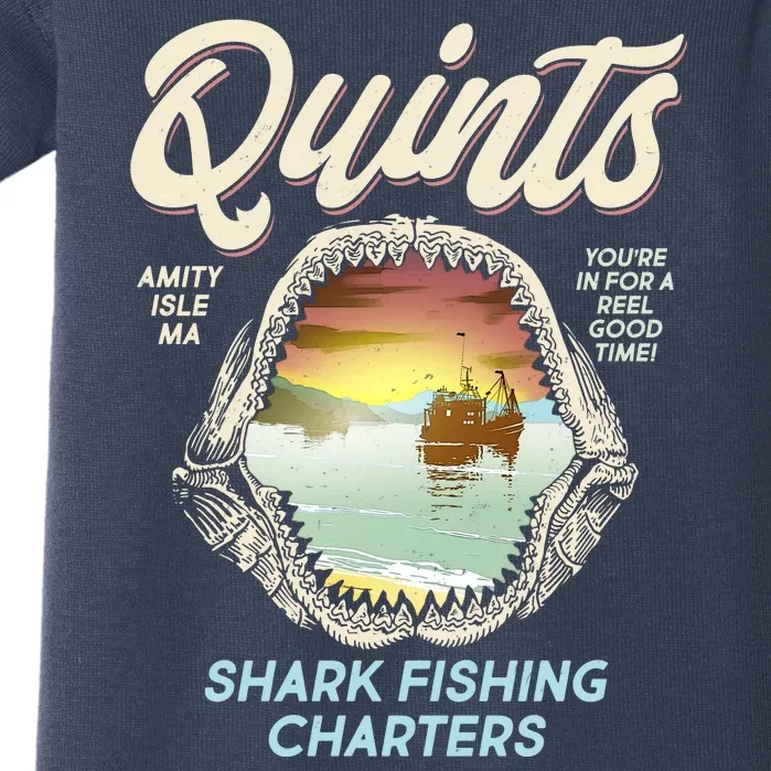 Quints Shark Fishing Charters Baby Bodysuit