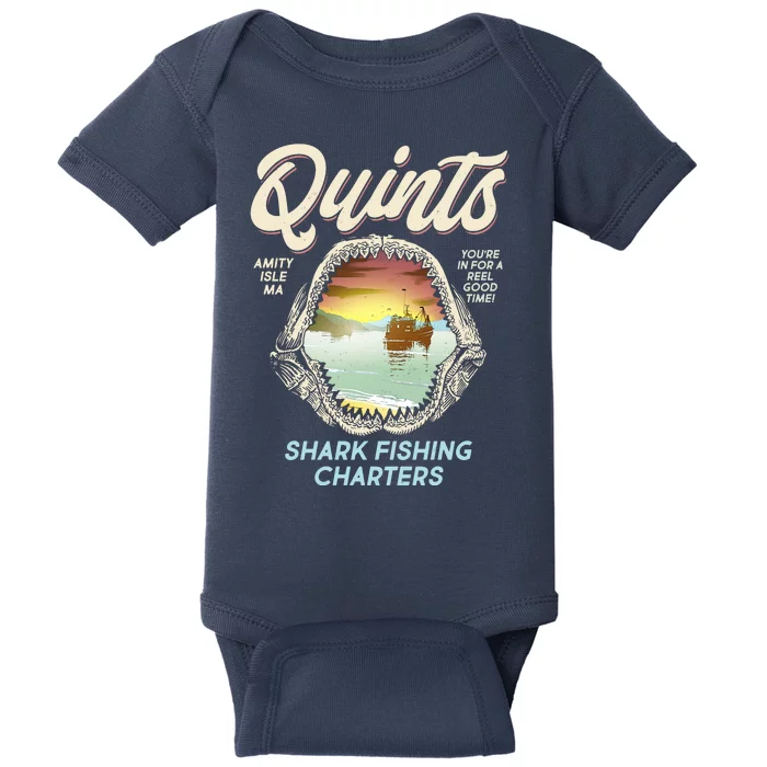 Quints Shark Fishing Charters Baby Bodysuit