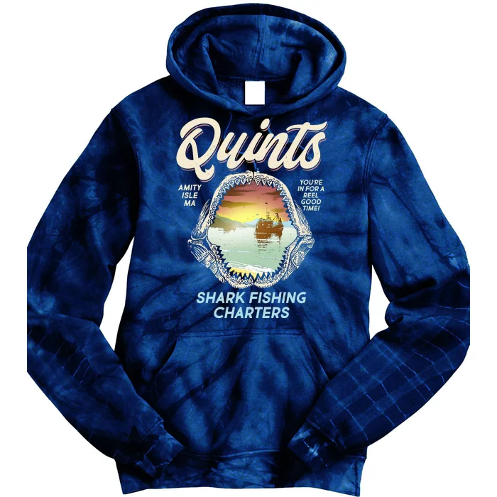 Quints Shark Fishing Charters Tie Dye Hoodie