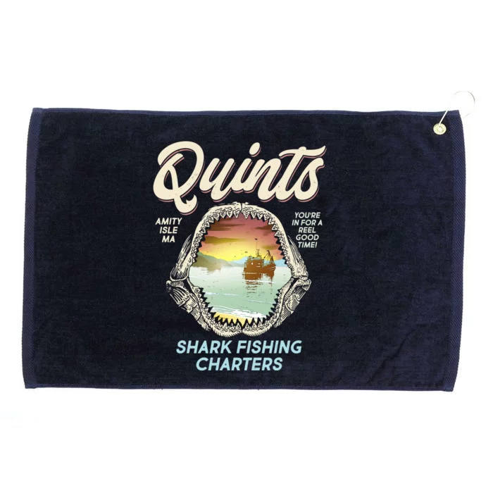 Quints Shark Fishing Charters Grommeted Golf Towel