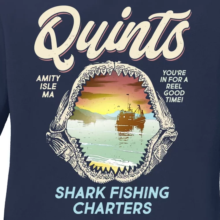 Quints Shark Fishing Charters Ladies Long Sleeve Shirt