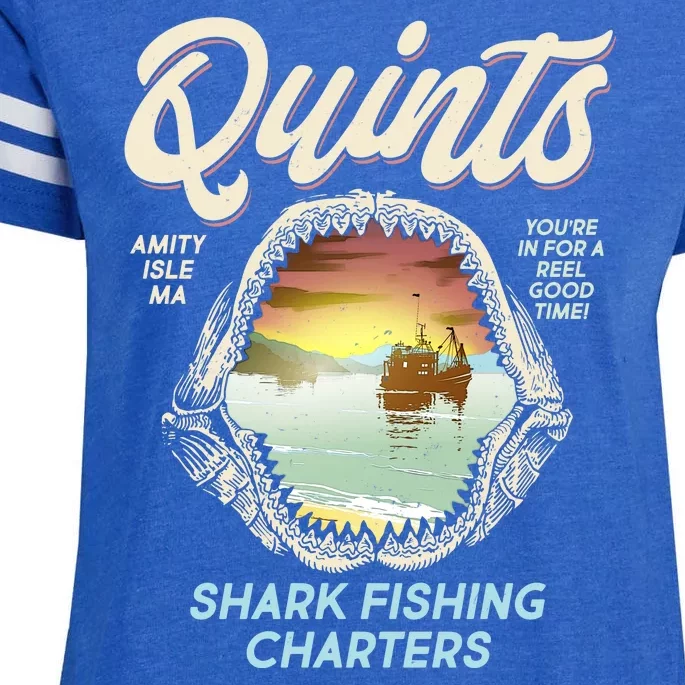 Quints Shark Fishing Charters Enza Ladies Jersey Football T-Shirt