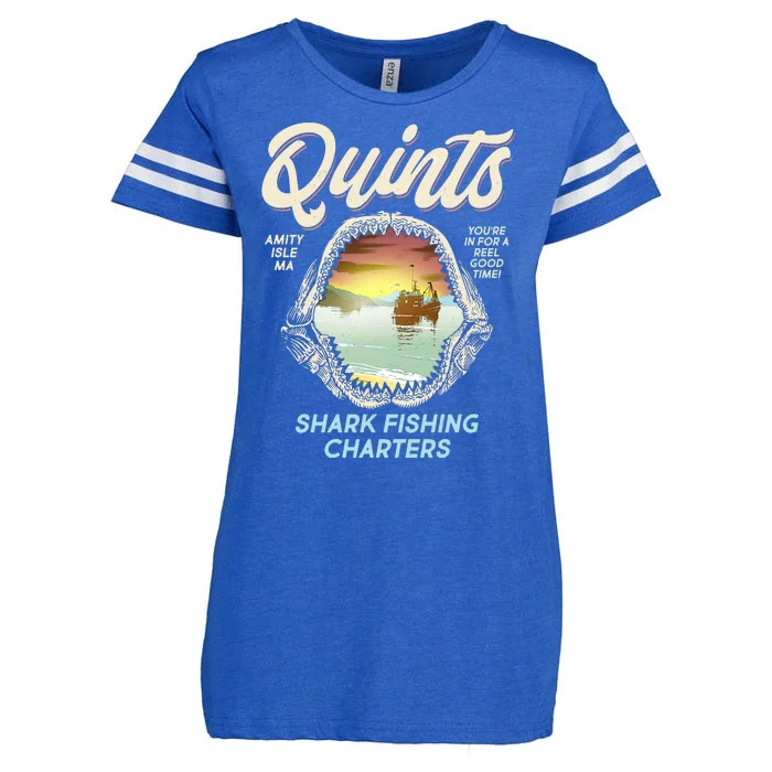 Quints Shark Fishing Charters Enza Ladies Jersey Football T-Shirt