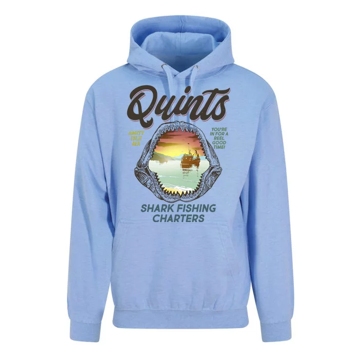 Quints Shark Fishing Charters Unisex Surf Hoodie