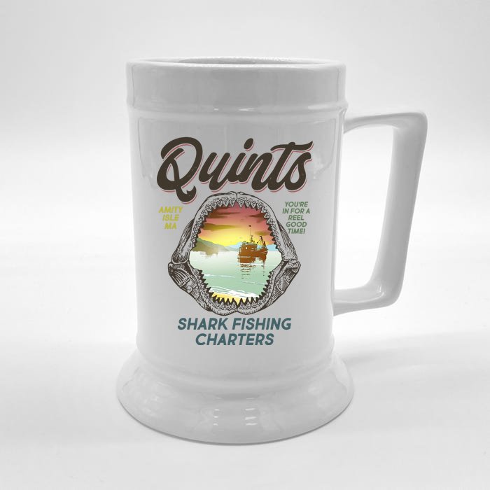 Quints Shark Fishing Charters Front & Back Beer Stein