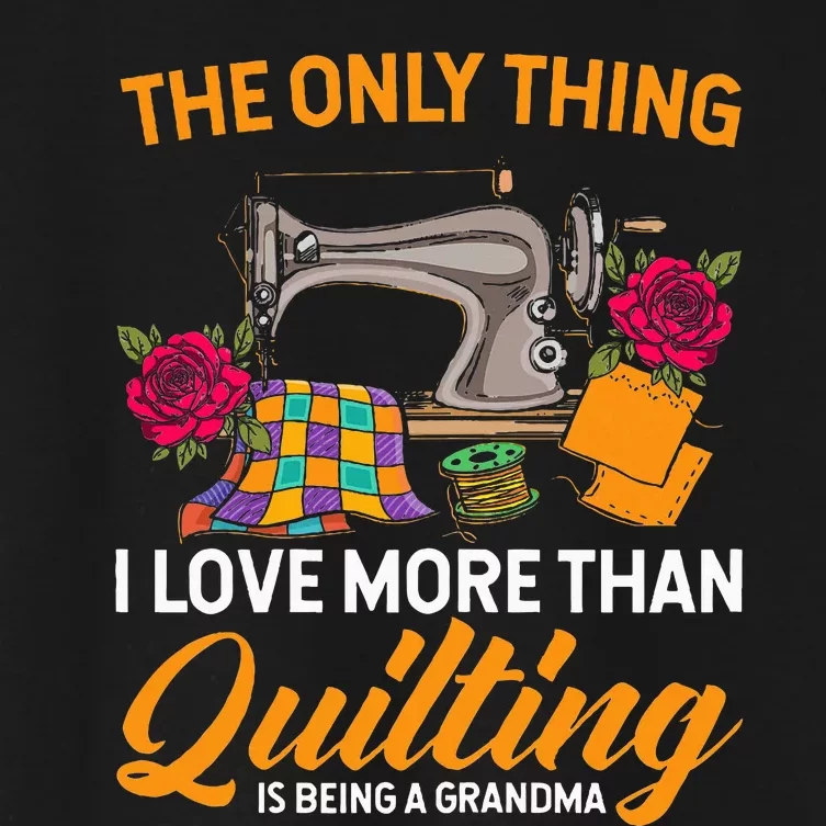 Quilting Sewing Funny Quilting Grandma Quilt Women's Crop Top Tee