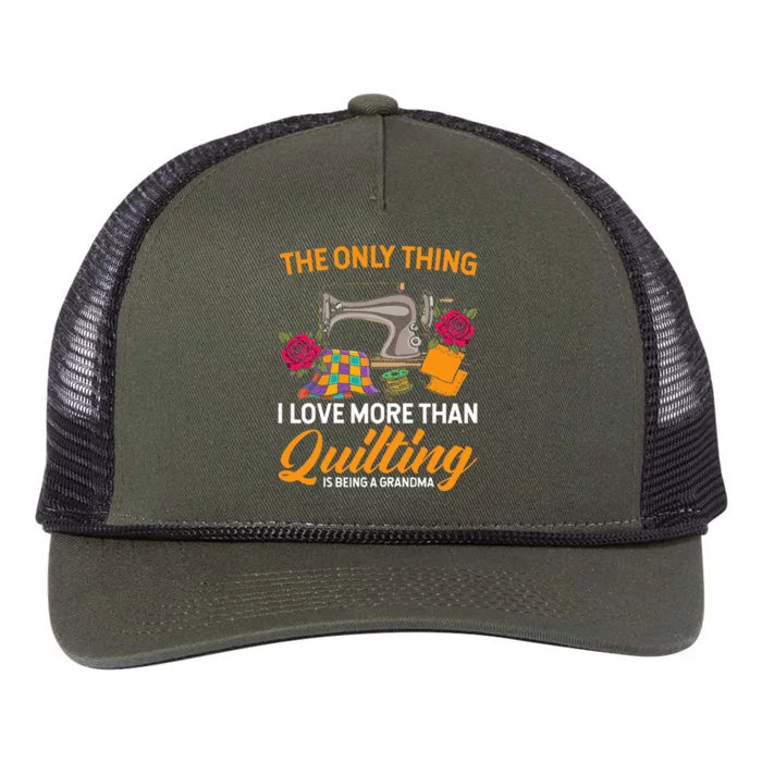 Quilting Sewing Funny Quilting Grandma Quilt Retro Rope Trucker Hat Cap