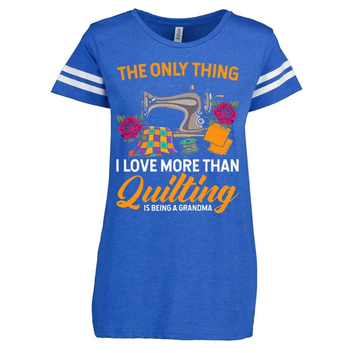 Quilting Sewing Funny Quilting Grandma Quilt Enza Ladies Jersey Football T-Shirt