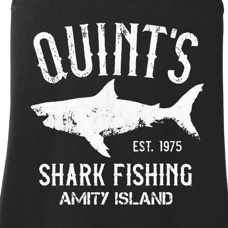 Quints Shark Fishing Charters Amity Island 1975 Ladies Essential Tank