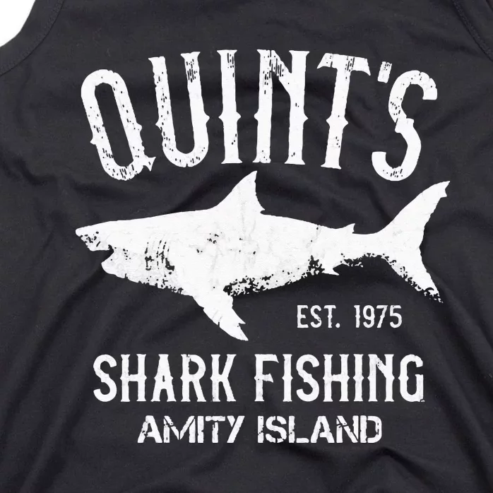 Quints Shark Fishing Charters Amity Island 1975 Tank Top