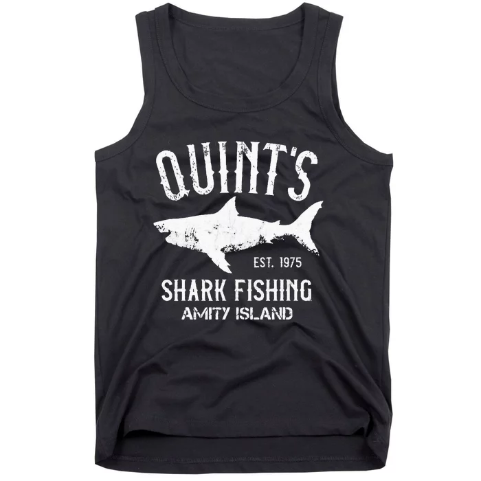 Quints Shark Fishing Charters Amity Island 1975 Tank Top