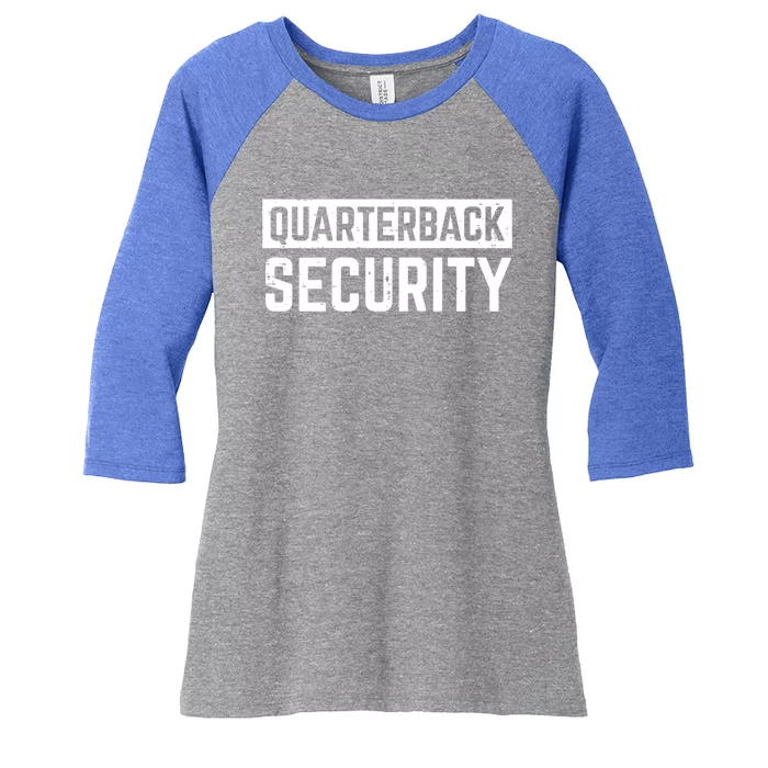 Quarterback Security Funny American Football Offense Line Gift Women's Tri-Blend 3/4-Sleeve Raglan Shirt