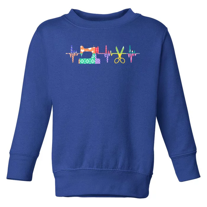 Quilter Sewing Heartbeat Gift For Quilting Lover Gift Toddler Sweatshirt