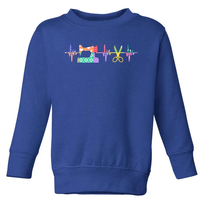 Quilter Sewing Heartbeat For Quilting Lover Mm Cool Gift Toddler Sweatshirt