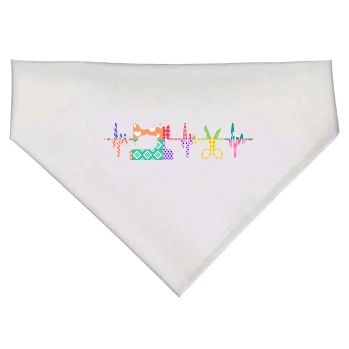 Quilter Sewing Heartbeat For Quilting Lover Mm Cool Gift USA-Made Doggie Bandana