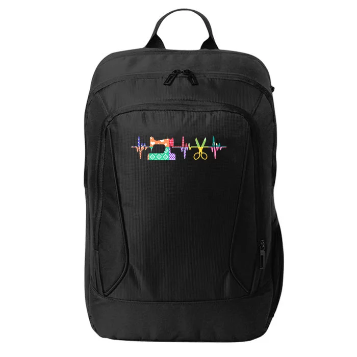 Quilt Sewing Heartbeat Colorful Quilting Lover City Backpack