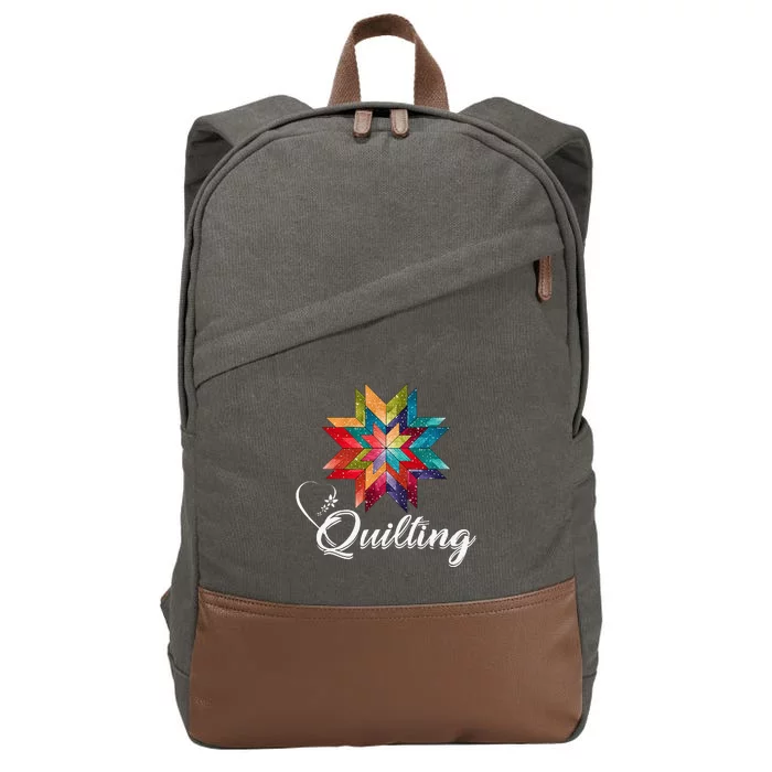 Quiltiing Sewing Love Quilting Quilter Sewer Sewing Cotton Canvas Backpack