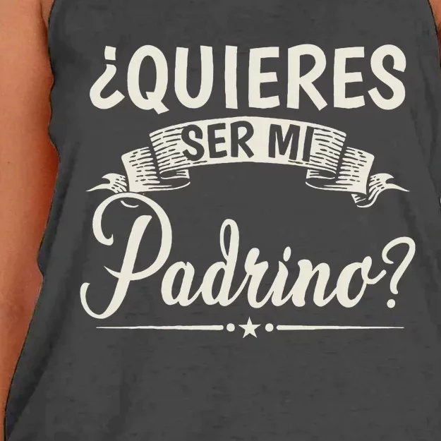 Quieres Ser Mi Padrino Bautizo Women's Knotted Racerback Tank