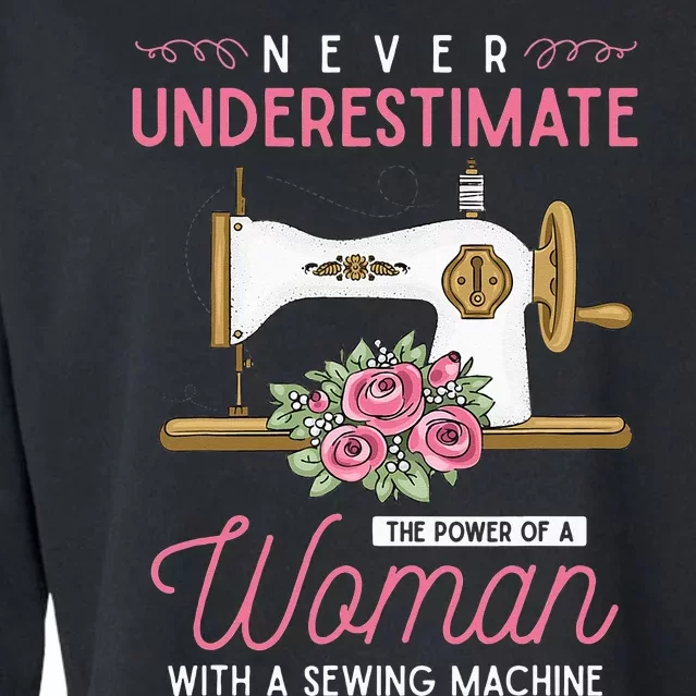 Quilter Sewing Machine Seamstress Funny Sewing Cropped Pullover Crew