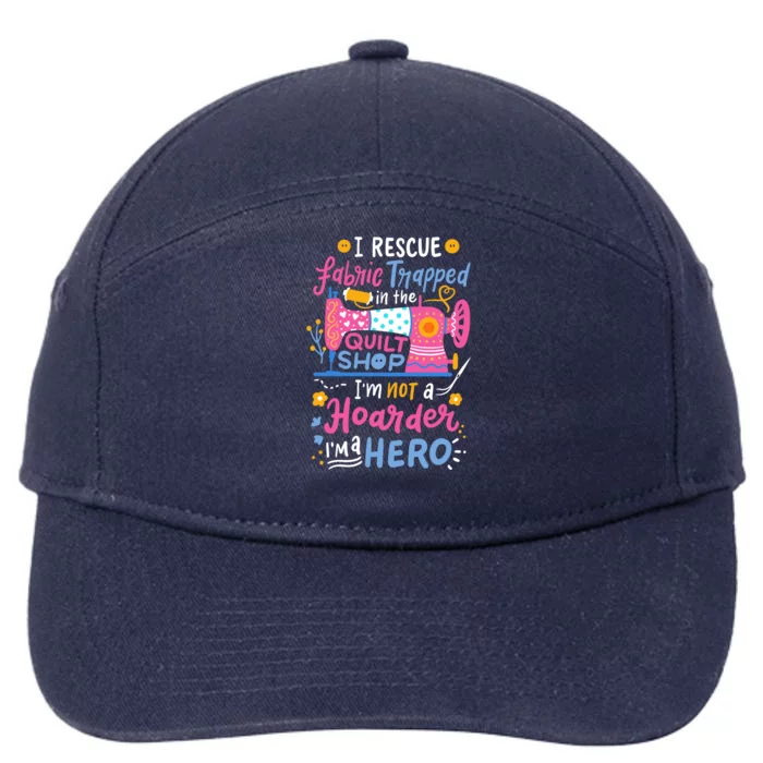 Quilting Sewing Quilt Shop Gift 7-Panel Snapback Hat