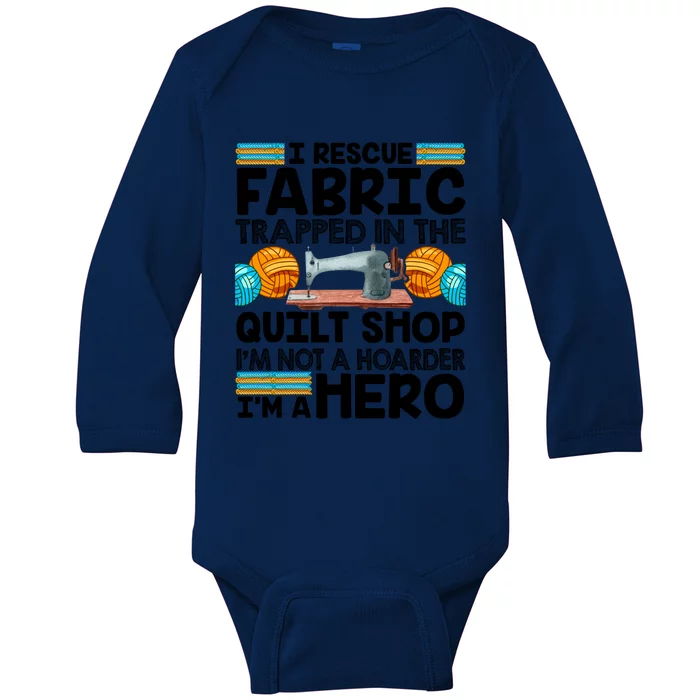 Quilt Shop Sewing Machine Quilting Stitching Quilters Fabric Gift Baby Long Sleeve Bodysuit