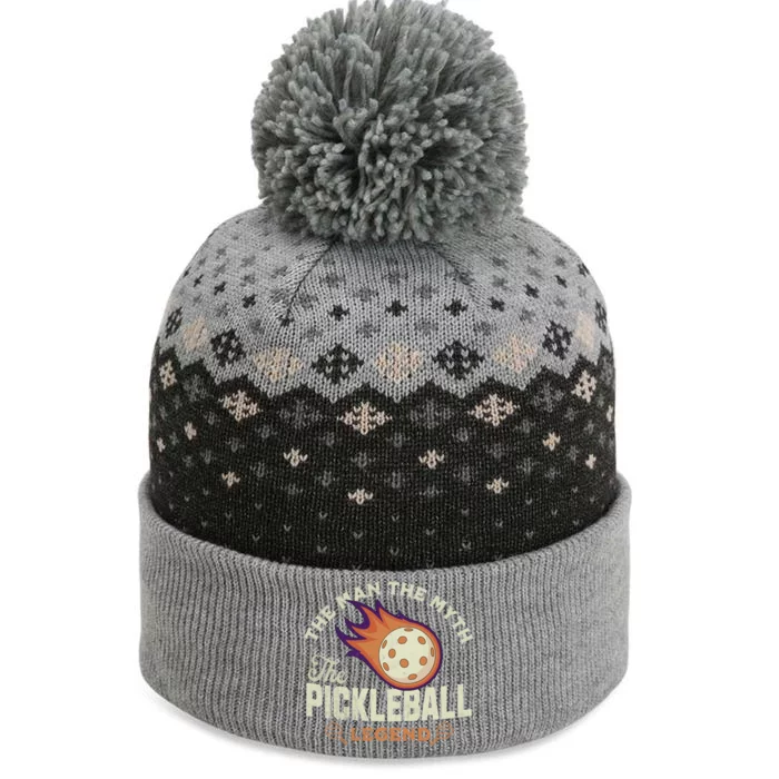 Quote Saying The The Myth The Pickleball Legend Cool Gift The Baniff Cuffed Pom Beanie