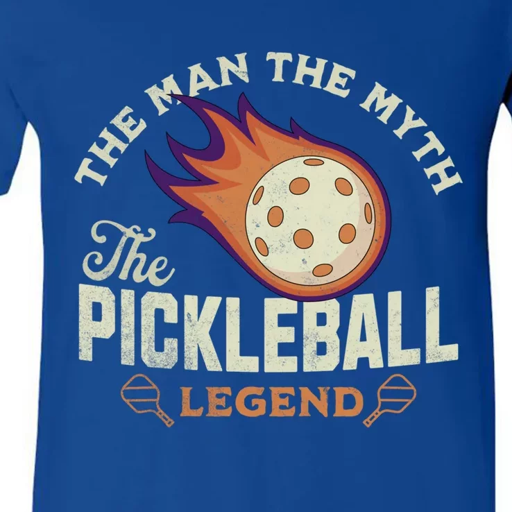 Quote Saying The The Myth The Pickleball Legend Cool Gift V-Neck T-Shirt