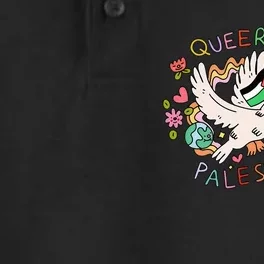 Queers Stand With Palestine Dry Zone Grid Performance Polo