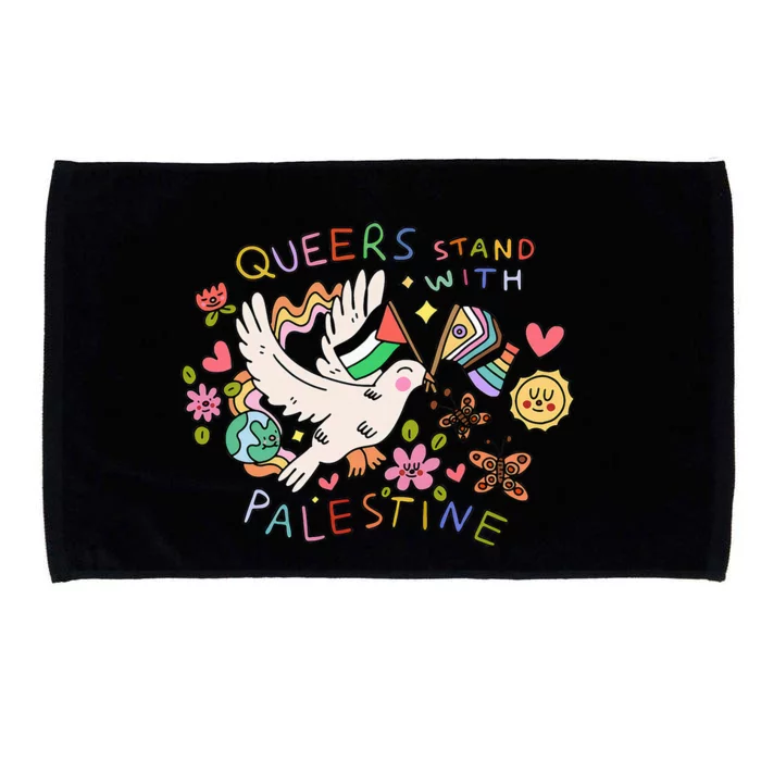 Queers Stand With Palestine Microfiber Hand Towel