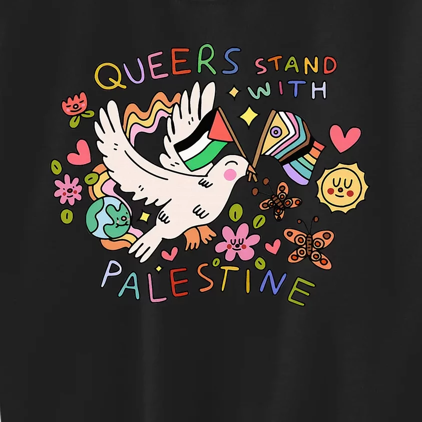 Queers Stand With Palestine Kids Sweatshirt