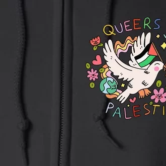 Queers Stand With Palestine Full Zip Hoodie