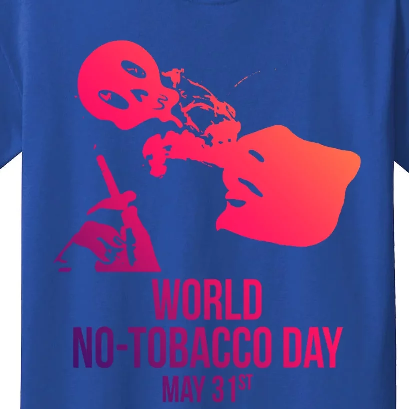 Quit Smoking World Nogifttobacco Day May 3 Skull Smoking Funny Gift Kids T-Shirt