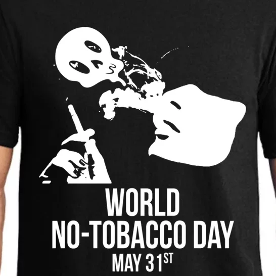 Quit Smoking World Nogifttobacco Day May 3 Skull Smoking Gift Pajama Set