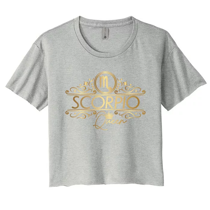 Queen Scorpio Zodiac Symbol Funny Gift Women's Crop Top Tee