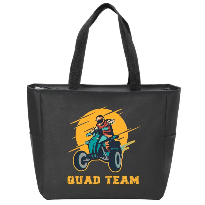 Quad Team All Terrain Vehicle ATV Premium Zip Tote Bag