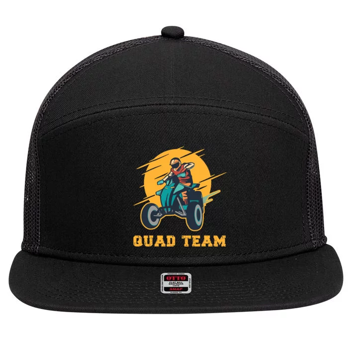 Quad Team All Terrain Vehicle ATV 7 Panel Mesh Trucker Snapback Hat