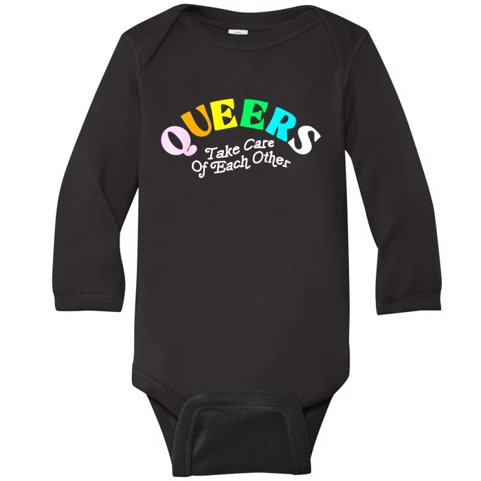 Queers Take Cares Of Each Others LGBT Pride Gay Lesbian Baby Long Sleeve Bodysuit