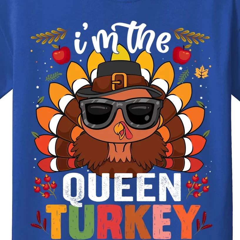 Queen Turkey Family Matching Group Thanksgiving Day Pilgrim Gift Kids T-Shirt