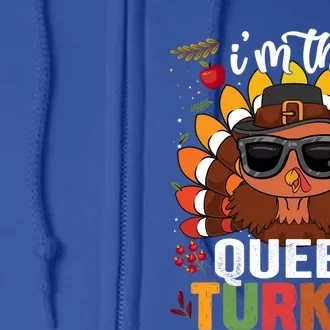 Queen Turkey Family Matching Group Thanksgiving Day Pilgrim Gift Full Zip Hoodie